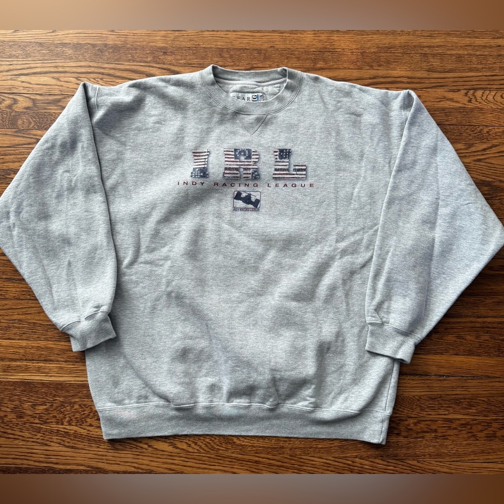 #589 Indy Racing League Men's Gray Crewneck Sweater